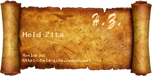 Held Zita névjegykártya