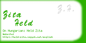zita held business card